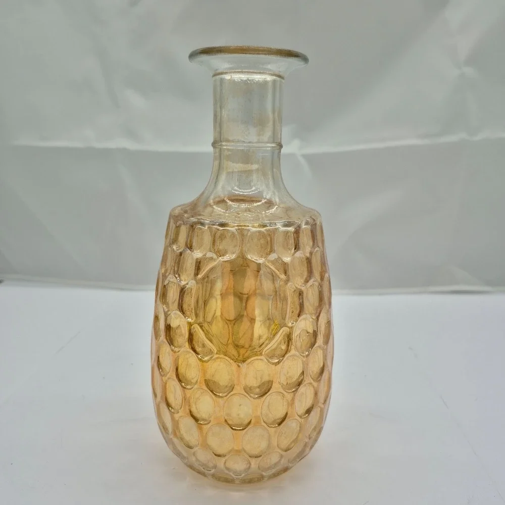 VTG OLD FORESTER Whiskey Decanter Marigold Carnival Glass THUMBPRINT 70s Show